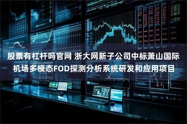 股票有杠杆吗官网 浙大网新子公司中标萧山国际机场多模态FOD探测分析系统研发和应用项目